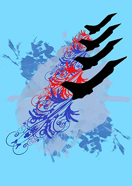 Four Fighters in Flight