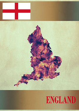 England Map with Flag