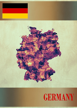 Germany Map with Flag