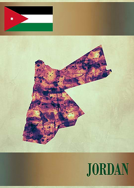 Jordan Map with Flag