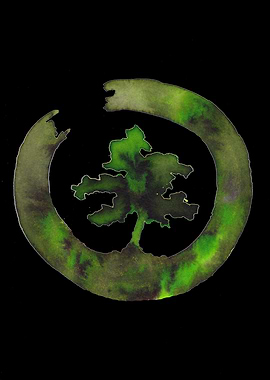 Green Enso Bonsai Circle