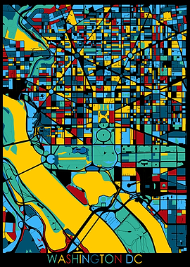 washington dc map retro 4