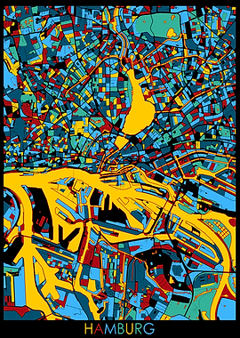 hamburg map retro 4