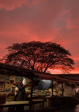 Sunset at Local Market
