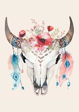 BOHO ETHNIC ANIMAL SKULL