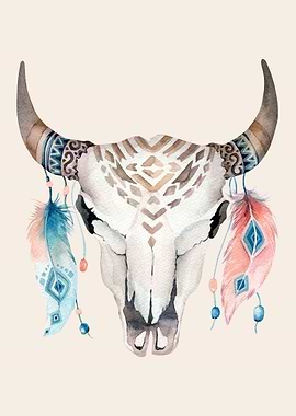 BOHO ETHNIC ANIMAL SKULL