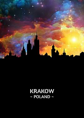 Krakow Poland Skyline