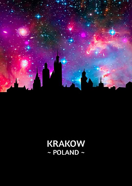 Krakow Poland Skyline