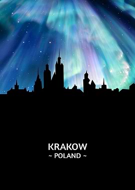Krakow Poland Skyline