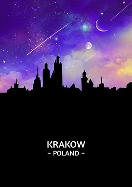 Krakow Poland Skyline