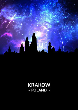 Krakow Poland Skyline