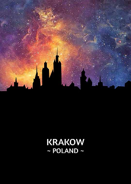Krakow Poland Skyline