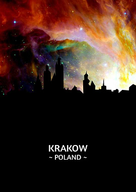Krakow Poland Skyline