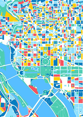 washington dc map retro 5