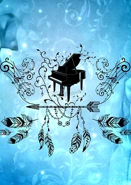 Piano with feathers