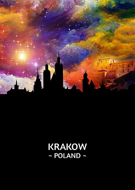 Krakow Poland Skyline