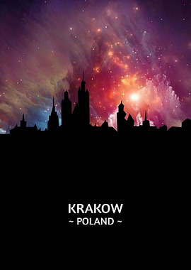Krakow Poland Skyline