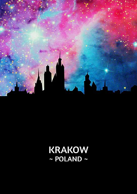 Krakow Poland Skyline