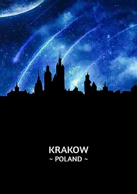 Krakow Poland Skyline