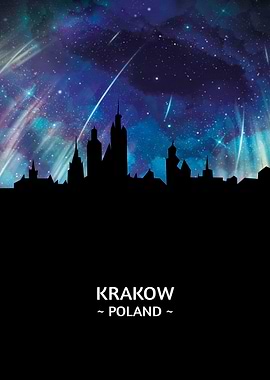 Krakow Poland Skyline