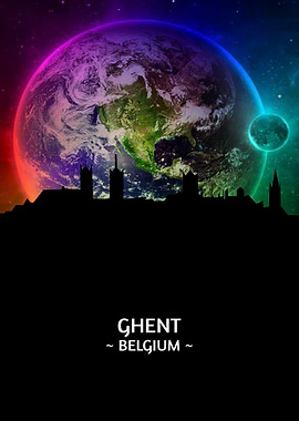 Ghent Belgium Skyline