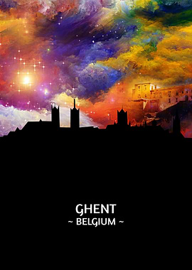 Ghent Belgium Skyline