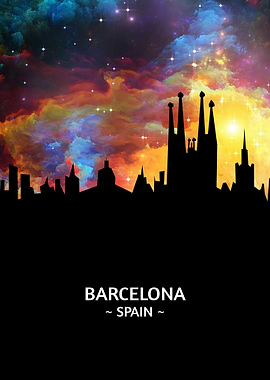 Barcelona Spain Skyline