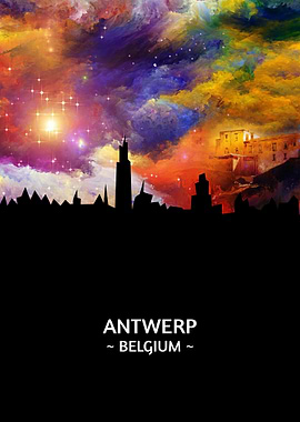 Antwerp Belgium Skyline
