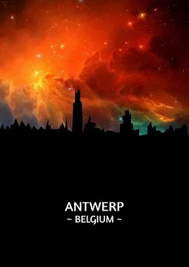 Antwerp Belgium Skyline