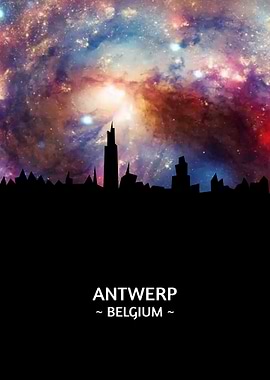 Antwerp Belgium Skyline
