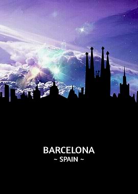 Barcelona Spain Skyline