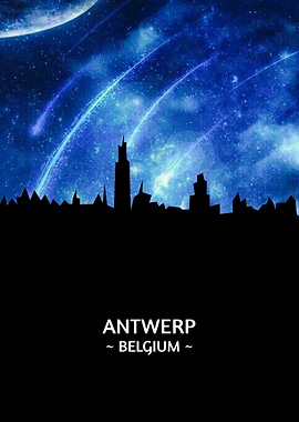 Antwerp Belgium Skyline