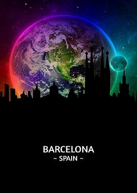 Barcelona Spain Skyline