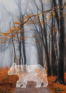 autumn bear lonely