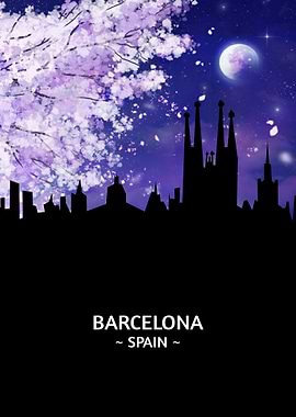 Barcelona Spain Skyline