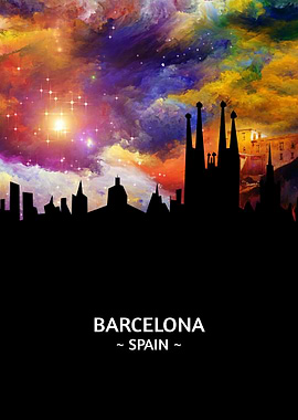 Barcelona Spain Skyline