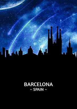 Barcelona Spain Skyline