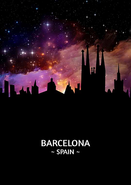 Barcelona Spain Skyline