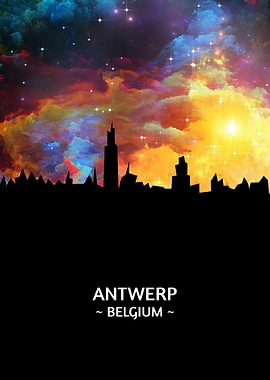 Antwerp Belgium Skyline