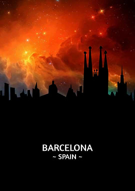 Barcelona Spain Skyline