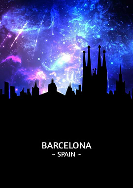 Barcelona Spain Skyline