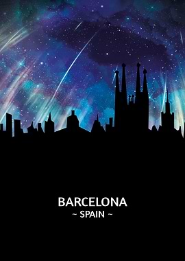 Barcelona Spain Skyline