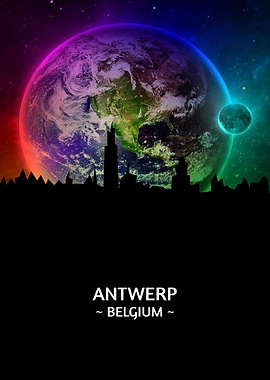 Antwerp Belgium Skyline