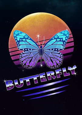 Retro Synthwave Butterfly