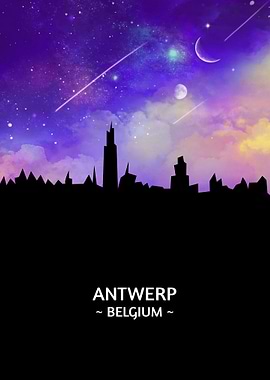Antwerp Belgium Skyline