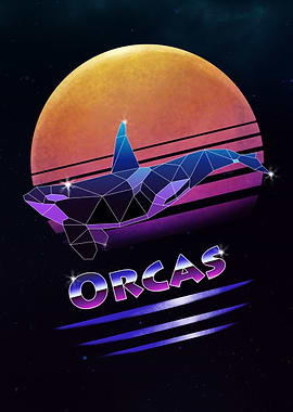 Retro Synthwave Orcas