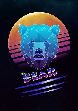 Retro Synthwave Bear