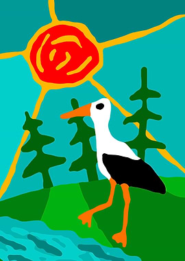 a stork in july
