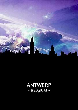 Antwerp Belgium Skyline