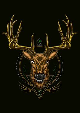 Deer head illustration